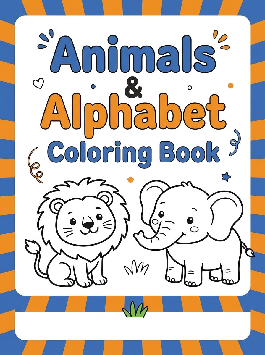 50-Page Mega Animals & Alphabet Coloring Book Bundle (Printable PDF)